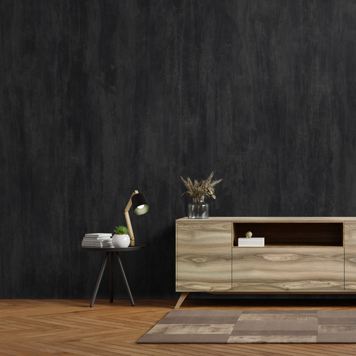 Living room interior have cabinet for tv in cement room with concrete wall.3d rendering